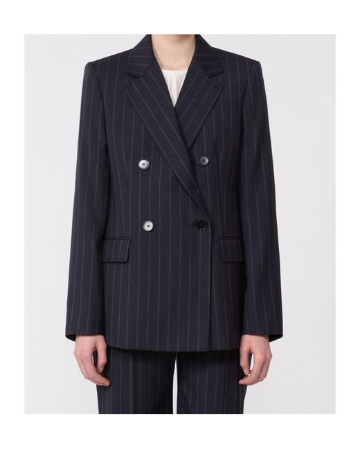 Max Mara Blue Studio Onagro Double-Breasted Blazer