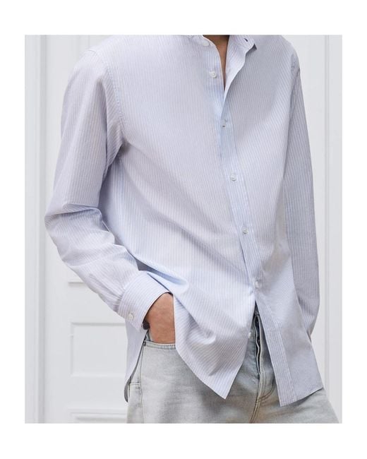 Dior Blue Homme Slim Striped Shirt for men