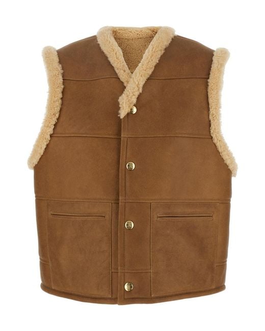 Céline Brown Sleevless Leather Vest