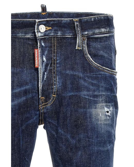 DSquared² Blue Super Twinky Logo Patch Jeans for men