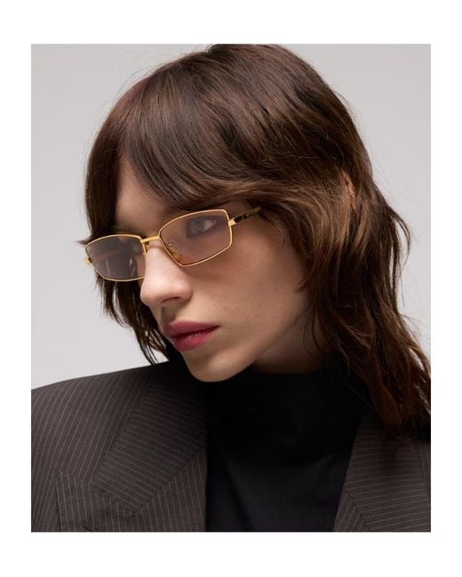 Gucci White Rectangular Frame Sunglasses for men