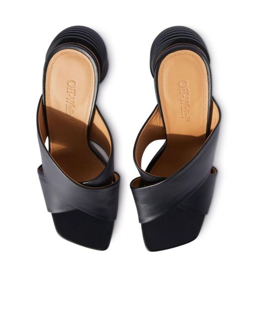 Off-White c/o Virgil Abloh Black Crossover Strap Heeled Mules