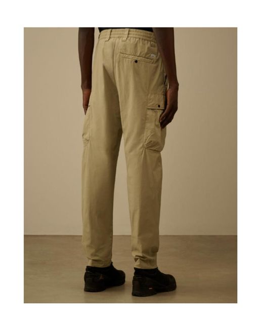 C P Company Natural 50 Fili Stretch Elasticated Lens Cargo Pants for men