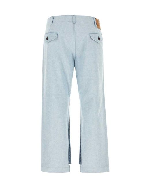 Junya Watanabe Blue Straight-Leg Two-Toned Jeans for men