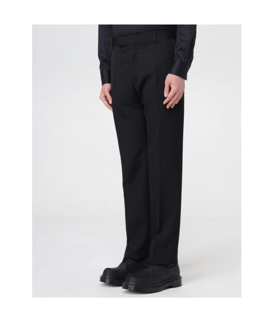McQueen Black Tapered-Leg Tailored Pants for men