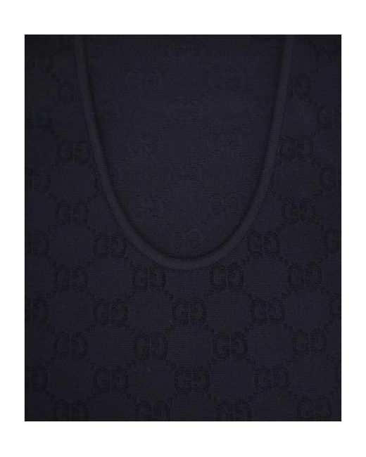 Gucci Blue Sleeveless Top