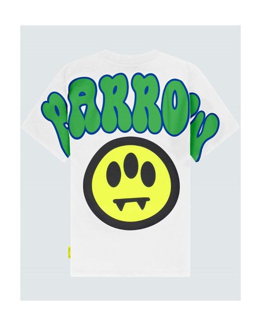 Barrow White Logo Printed Crewneck T-Shirt for men