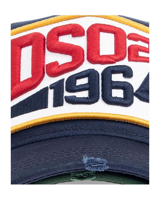DSquared² Blue X Bettter Distressed Baseball Cap