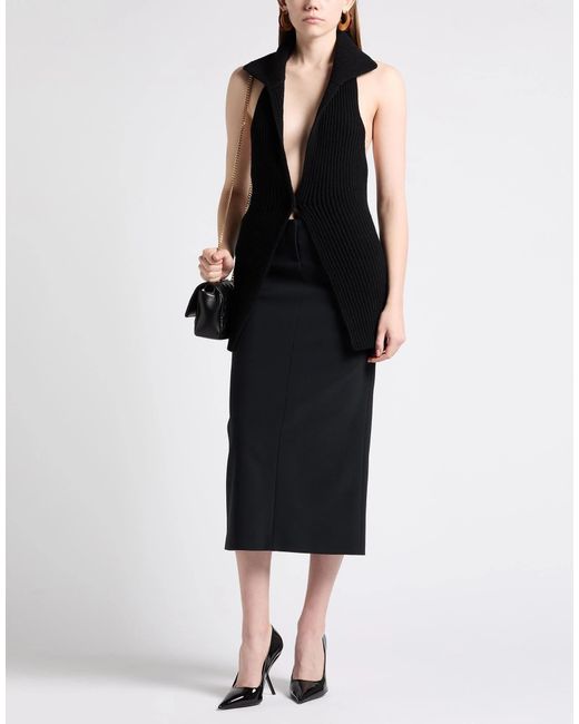 Dolce & Gabbana Black Solid Color Wool Sleeveless Top