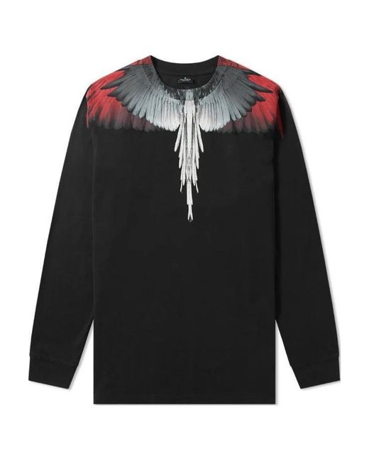 Marcelo Burlon Black Printed Long-Sleeved T-Shirt for men