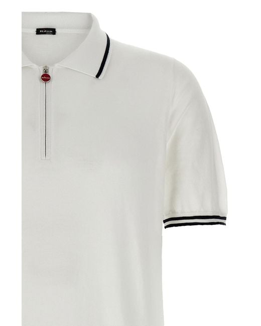 Kiton White Classic Ciro Polo Shirt for men