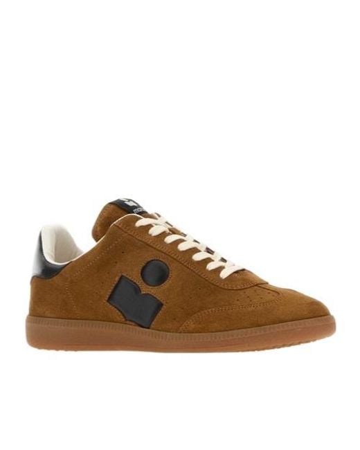 Isabel Marant Brown Logo Printed Low-Top Sneakers