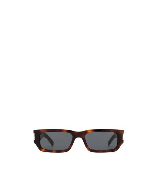Saint Laurent White Eyewear Rectangle Frame Sunglasses for men