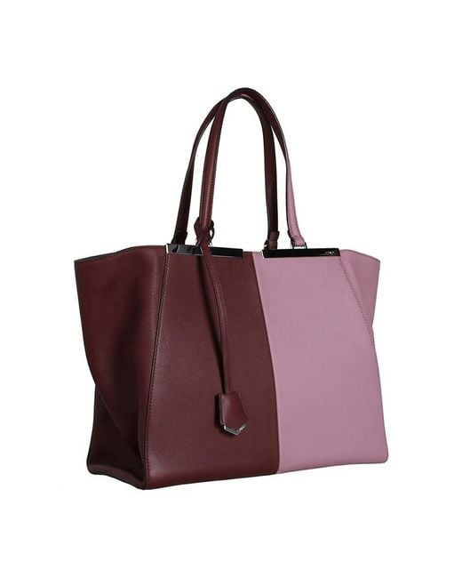 Fendi Purple Spliced Logo Handbag