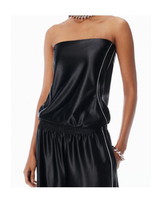 Alexander Wang Black Strapless Bubble Top