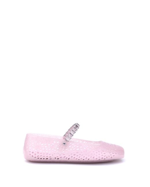 Jimmy Choo Pink The Jelly Embellished Ballerina Flats