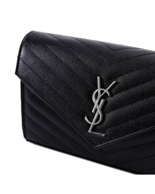 Saint Laurent Black Classic Cassandre Chain Wallet