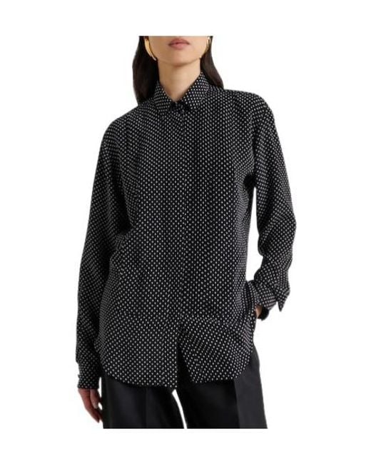Tom Ford Black Polka-Dot Silk Shirt