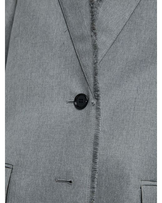 Totême Gray Totême Single-Breasted Long Sleeved Blazer