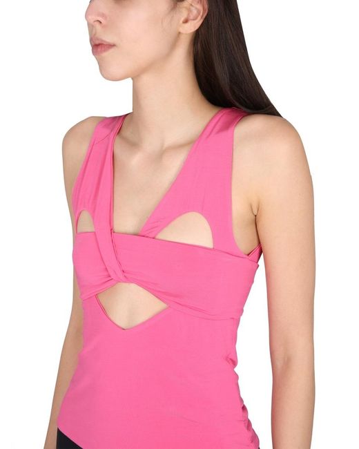 Ambush Pink Heart Shaped Sleeveless Top