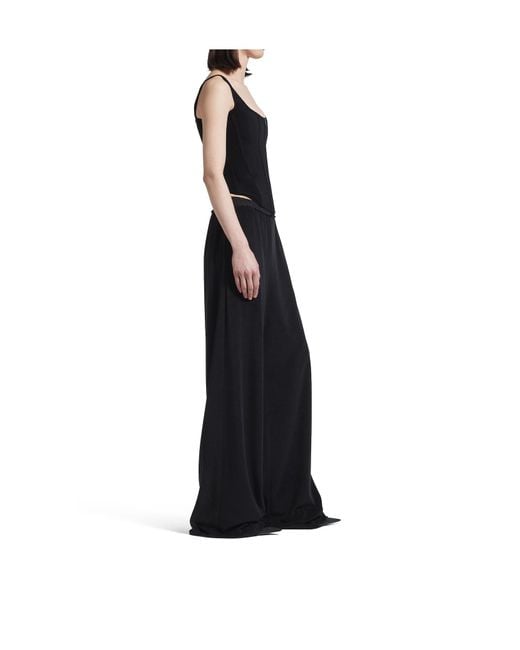 Balenciaga Black Lace Detailed Wide-Leg Pants
