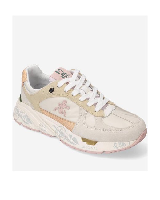 Premiata Natural Lace Up Sneakers