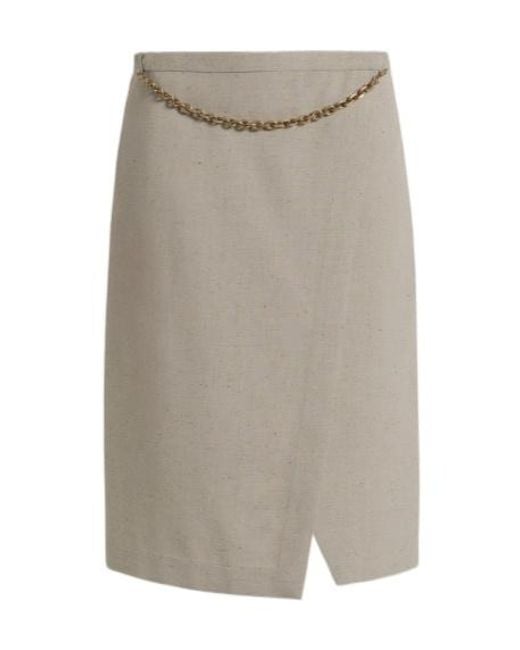 Alberta Ferretti Gray Tweed Wrap Skirt