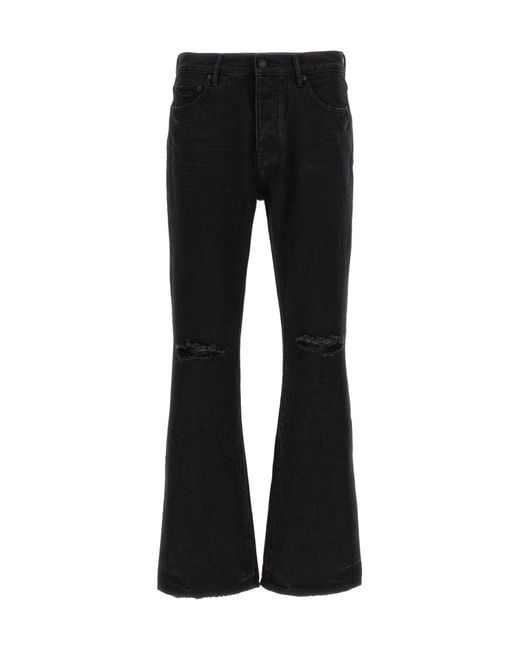 Purple Brand Black Lancer Ripped Flared Jeans for men