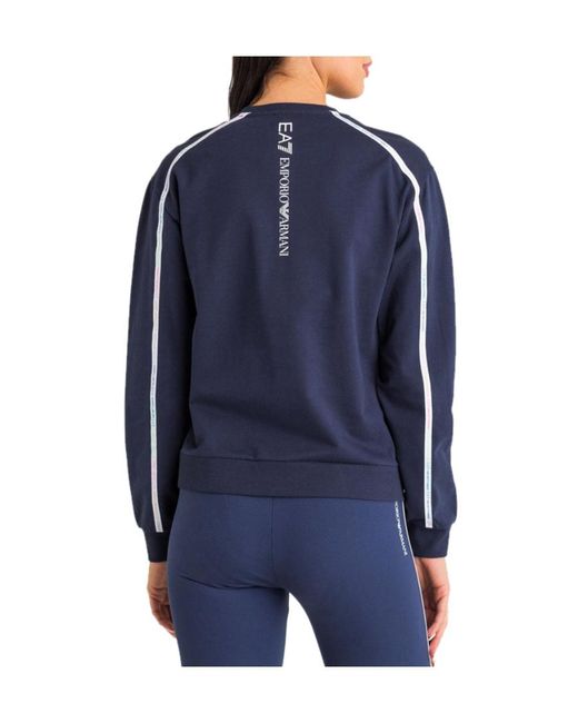 Emporio Armani Blue Logo Round-Necked Sweater