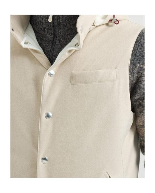 Brunello Cucinelli White Sleeveless Padded Jacket for men