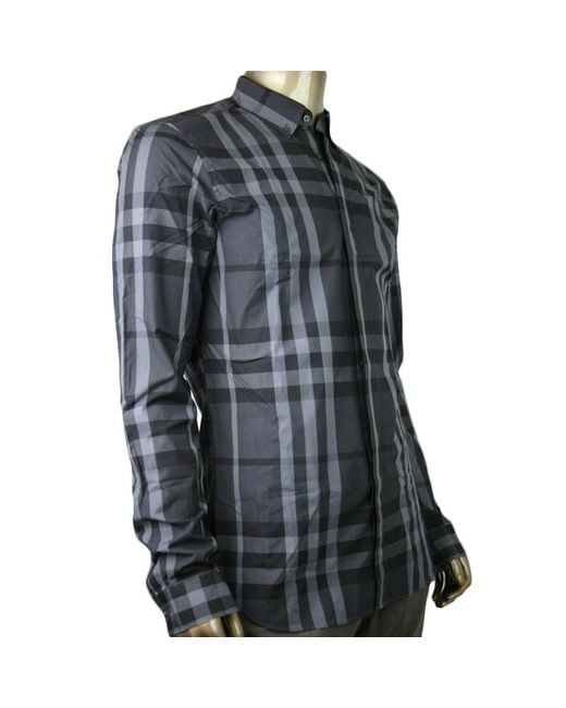 Burberry Black Plaid Shirt for men