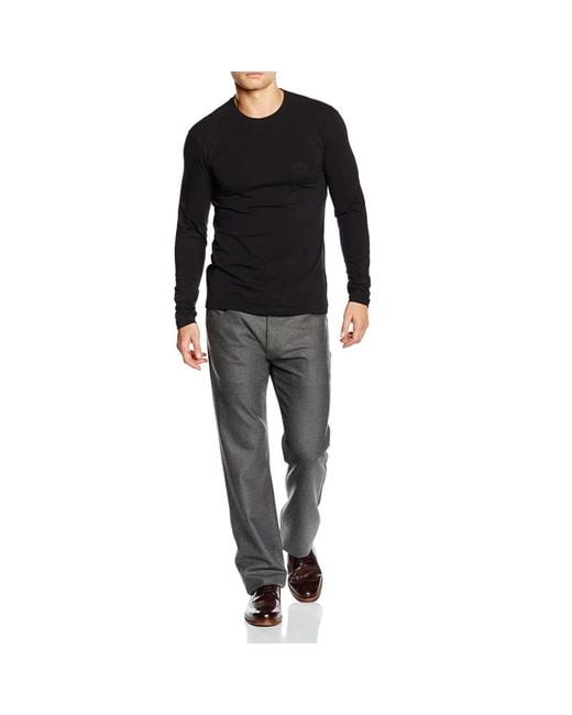 Armani Collezioni Black Long Sleeved T-Shirt for men
