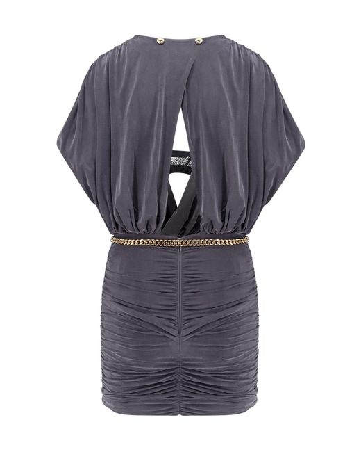 Elisabetta Franchi Blue Bralette Jersey Dress