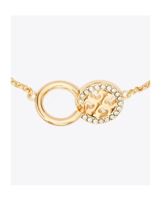 Tory Burch Metallic Logo-Charm Bracelet