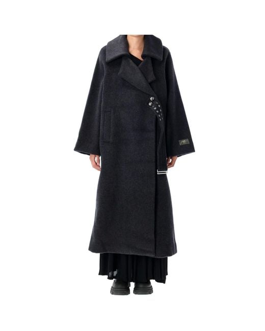 Ganni Black Double Breasted Long Coat