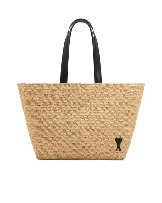 AMI Natural Ami Ami De Coeur Large Top Handle Bag for men