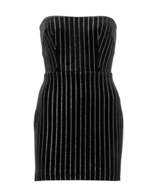 Alex Perry Black Embellished Strapless Minidress