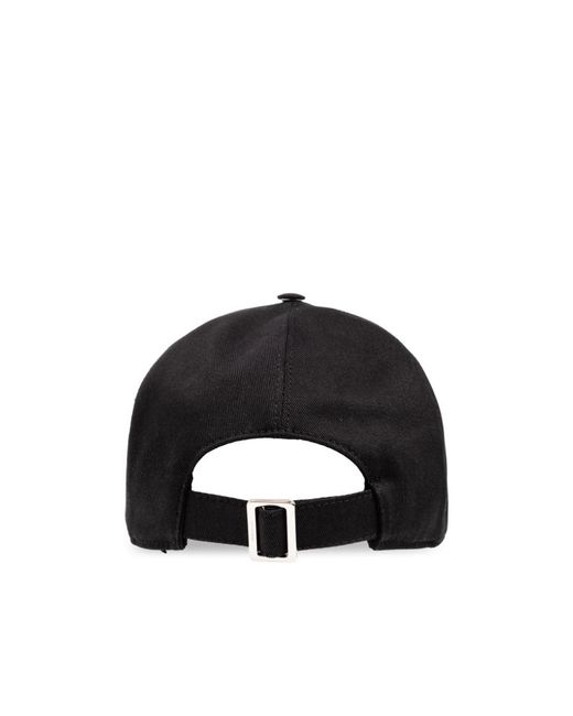 Ferragamo Black Ferragamo Logo Embroidered Baseball Cap for men