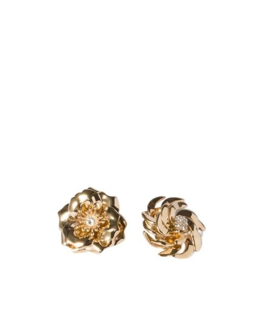 Miu Miu Metallic Metal Earrings With Crystals