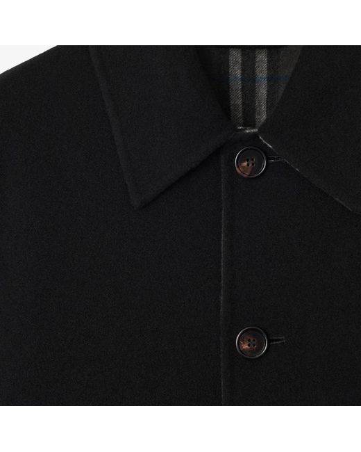 Burberry Black Short Wool Car Coat for men
