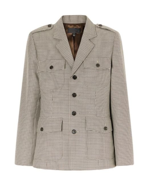 Nili Lotan Brown Hazel Houndstooth Wool Jacket