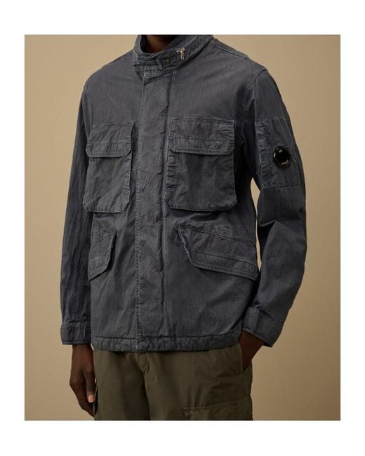 C.P. Company 50 Fili Wax Lens-Detail Jacket in Black for Men | Lyst