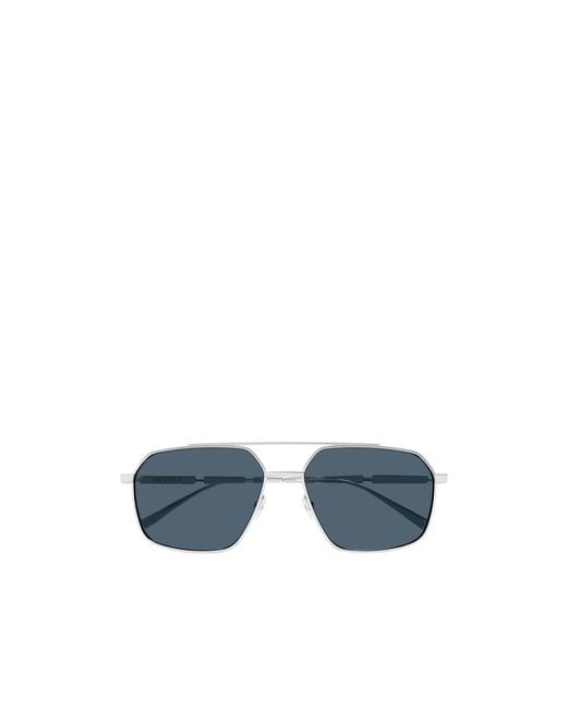 McQueen Blue Eyewear Pilot Frame Sunglasses for men