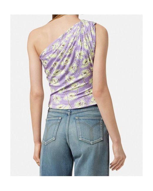 Versace Purple Poppies Top