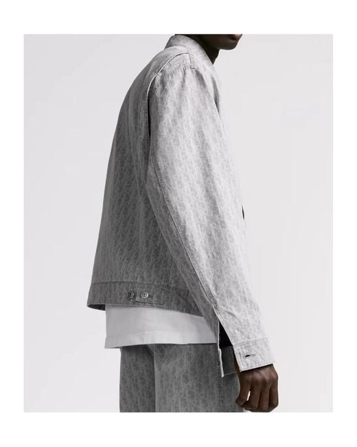 Dior Gray Homme Oblique Zipped Blouson Jacket for men