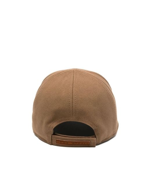 1989 STUDIO Brown Panelled Baseball Cap for men