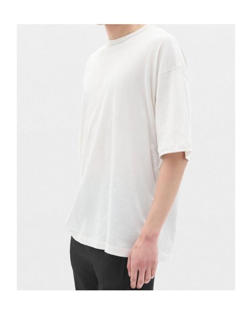 Ann Demeulemeester White Text-Print Cotton T-Shirt for men