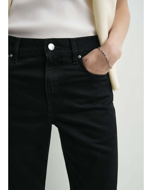 Totême Black Low-Cut Straight-Leg Jeans