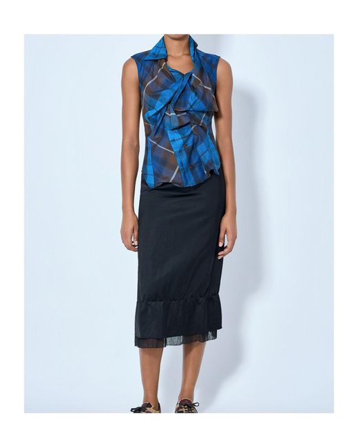 Vivienne Westwood Blue Short Sleeve Drunken Shirt