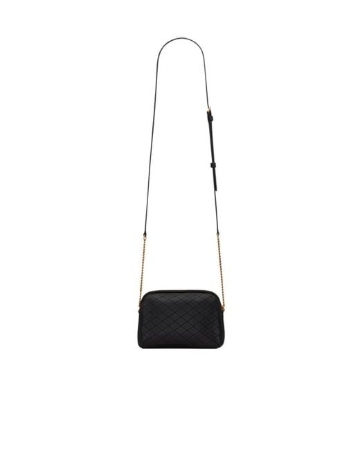 Saint Laurent White Gaby Quilted Chain Pouch